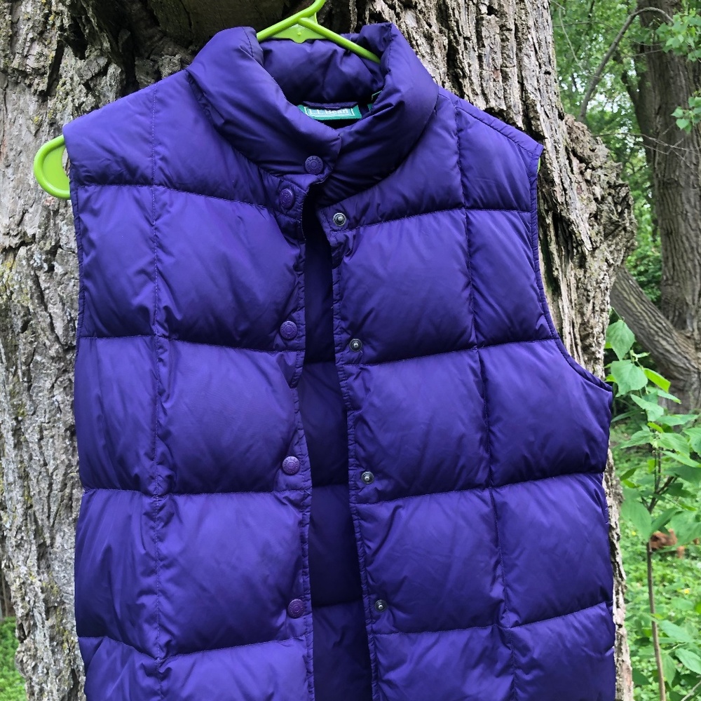 Goose-Down, Vintage LL Bean Puffy Vest in Purple